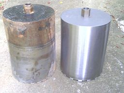 old 12" core drill bit and new 12" core drill bit