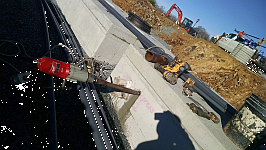 core drilling a concrete wall